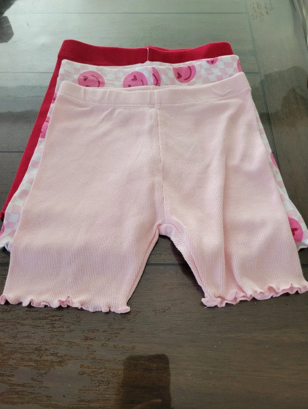 Girls' Pink Smiley Heart Eyes Pajama Shorts - Pack of 3